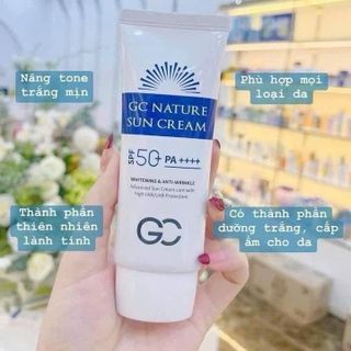 Kem Chống Nắng Nâng Tone Dưỡng Trắng 3 IN 1 GC Nature Sun Cream SPF 50+ PA++++ 60ml.