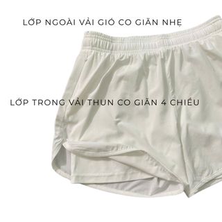Combo 2 quần short đùi nữ thể thao gió 2 lớp co giãn nhẹ tập gym,pickleball,cầu lông,chạy bộ