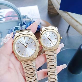 ĐỒNG HỒ CẶP CHÍNH HÃNG FUNMEI F8035 DÂY THÉP GOLD FULLBOX TEM HÃNG