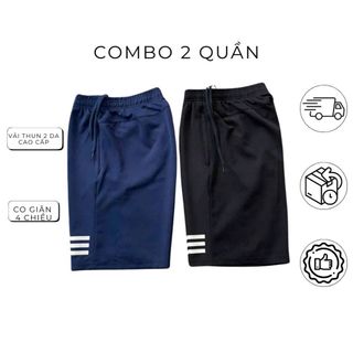 Combo 2 quần short đùi thun 2 da cao cấp co giãn 4 chiều êm mát thích hợp pickleball tennis cầu lông running boy phố