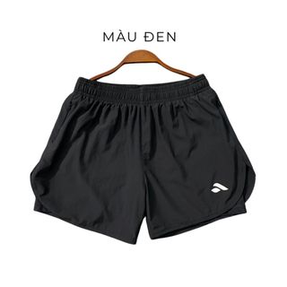 Quần short đùi nữ thể thao gió 2 lớp, ngoài gió co giãn nhẹ,lớp trong thun co giãn 4 chiều tập gym