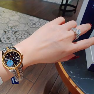 ĐỒNG HỒ NAM NỮ CHÍNH HÃNG FUNMEI F2036 DÂY THÉP MẶT TRÒN SAPHIRE DEMI FULLBOX