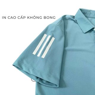 Áo phông cộc tay nam có cổ 3 sọc thể thao chất thun lạnh co giãn 4 chiều chơi pickleball,tenis