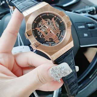 ĐỒNG HỒ NAM SIÊU CẤP MAXERATY AUTOMATIC DÂY DA ĐEN FULLBOX