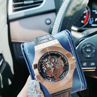 ĐỒNG HỒ NAM SIÊU CẤP MAXERATY AUTOMATIC DÂY DA ĐEN FULLBOX