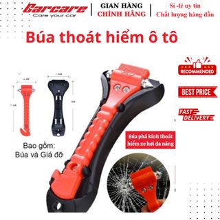 Búa thoát hiểm ô tô , búa phá cửa kính ô tô khi gặp sự cố có kèm giá đỡ giá sỉ - giá bán buôn