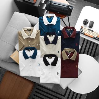 Polo nam Phối. Chất vải cotton 100% co giãn xịn thoải mái.  Thiết kế basic.
