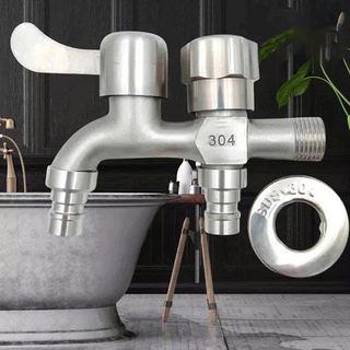 VÒI NƯỚC INOX 304 CHIA 2 ĐẦU RA (T200)