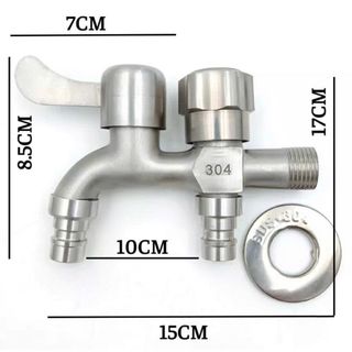 VÒI NƯỚC INOX 304 CHIA 2 ĐẦU RA (T200)