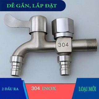 VÒI NƯỚC INOX 304 CHIA 2 ĐẦU RA (T200)