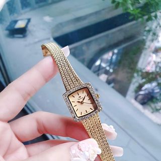 ĐỒNG HỒ NỮ CHÍNH HÃNG FUNMEI FL2144 MẶT VUÔNG DÂY LƯỚI LỤA FULLBOX TEM