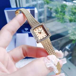 ĐỒNG HỒ NỮ CHÍNH HÃNG FUNMEI FL2144 MẶT VUÔNG DÂY LƯỚI LỤA FULLBOX TEM