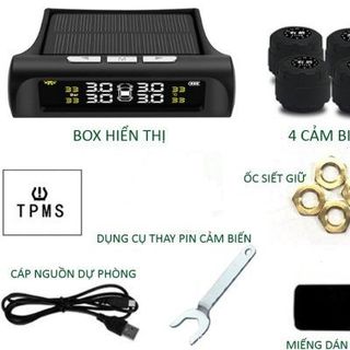 Cảm biến áp suất lốp ô tô TPMS Carcare màn hình led màu van ngoài - Phiên bản cao cấp an toàn
