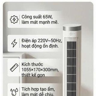Quạt Tháp Tạo Ẩm JIPIN JP-SLTS-05 – Làm Mát 3in1, Gió 3D, Bình Nước 6L, Êm Tiết Kiệm Điện
