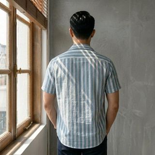 SƠ MI SỌC NAM. Chất vải cotton thêu cao cấp thoáng mát.