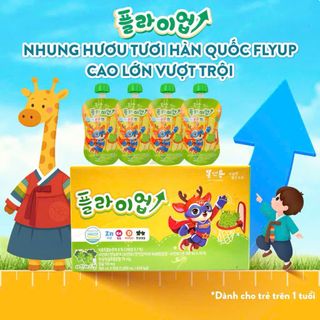 Nước uống nhung hươu tươi Fly Up hỗ trợ trẻ tăng chiều cao  cho bé từ 1 tuổi trở lên . Hộp 10 gói * 100ml vị Dâu và Nho Sữa