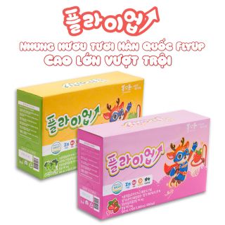 Nước uống nhung hươu tươi Fly Up hỗ trợ trẻ tăng chiều cao  cho bé từ 1 tuổi trở lên . Hộp 10 gói * 100ml vị Dâu và Nho Sữa