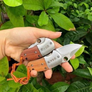 DAO GẤP GỌN MINI CẮM TRẠI, DU LỊCH CÁN GỖ