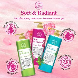 Sữa Tắm Hương Nước Hoa On The Body Soft & Radiant Làm Sạch Da Dịu Nhẹ, Hỗ Trợ Cấp Ẩm 1000ml