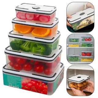 BỘ 5 HỘP NHỰA ĐỰNG THỰC PHẨM HÌNH CHỮ NHẬT