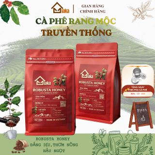 MIAKA - Cà phê Robusta Honey 100% nguyên chất – rang mộc chuẩn vị. Đắng dịu, hậu ngọt dịu, hương thơm nồng nàn lan tỏa Phù hợp pha phin truyền thống hoặc pha máy, giữ trọn chất cà phê thật .