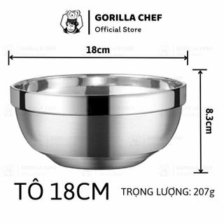 CHÉN INOX KIM CƯƠNG HÀN QUỐC 2 LỚP 18CM (T144)