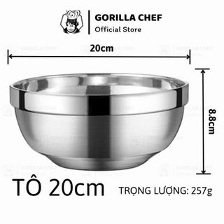 CHÉN INOX KIM CƯƠNG HÀN QUỐC 2 LỚP 20CM (T144)