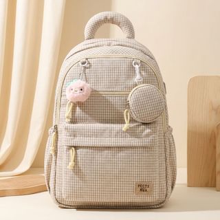 BALO ĐI HỌC CARO KÈM MÓC KHÓA + VÍ A1220 – XINH XỈU CHO NỮ SINH - PIPI STORE