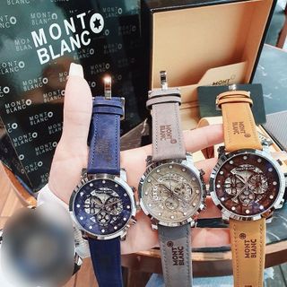 SĂN SALE ĐỒNG HỒ NAM TRUNG CẤP MONBLAN DÂY DA LỘN MẶT CHONOGRAP CHẤM TRẮNG