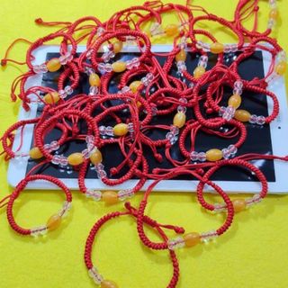 Vòng tay dây rút mẫu mặt màu cam