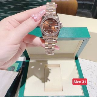 ĐỒNG HỒ NỮ CAO CẤP ROLXE DATE JUST MÁY CƠ VIỀN ĐÁ