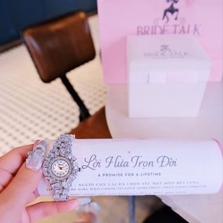 ĐỒNG HỒ NỮ CHÍNH HÃNG BRIDE TALKKGIỌT NƯỚC ĐÍNH PHA LÊ FULLBOX HÃNG