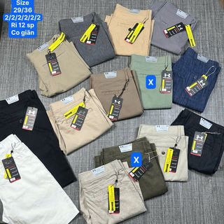 Short kaki nam. Co giãn  Phom slim , dài chấm gối.