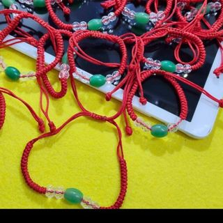 Vòng tay mặt màu xanh lá dây rút vòng tay xinh