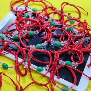 Vòng tay mặt màu xanh lá dây rút vòng tay xinh