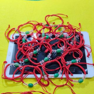 Vòng tay mặt màu xanh lá dây rút vòng tay xinh
