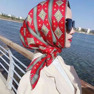 Khăn trùm đầu chống nắng - Khăn choàng đa năng vải lụa