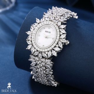 ĐỒNG HỒ NỮ CHÍNH HÃNG BRIDE TALKK HỘT XOÀI VIỀN LÁ ĐÍNH PHA LÊ FULLBOX HÃNG