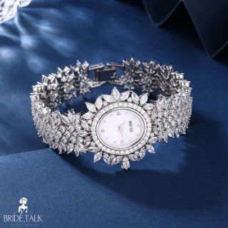 ĐỒNG HỒ NỮ CHÍNH HÃNG BRIDE TALKK HỘT XOÀI VIỀN LÁ ĐÍNH PHA LÊ FULLBOX HÃNG