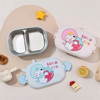 Hộp Đựng Cơm Inox 2 Ngăn Kuromi