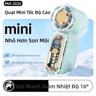 QUẠT MINI CẦM TAY X699 LED TRONG SUỐT (T200)