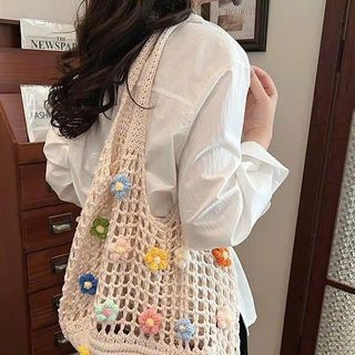 TÚI LƯỚI MÓC LEN HOA VINTAGE SIÊU XINH CHUẨN STYLE HÀN - PIPI STORE