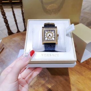 ĐỒNG HỒ NỮ CAO CẤP VERSA DÂY DA ĐEN MẶT VUÔNG NIỀNG HỘT