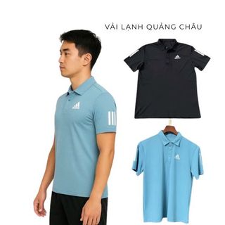 Áo phông cộc tay nam có cổ 3 sọc thể thao chất thun lạnh co giãn 4 chiều chơi pickleball,tenis