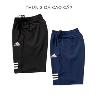 Quần short đùi nam 3 sọc thể thao thun 2 da co giãn 4 chiều cao cấp tập gym,chạy bộ,pickleball