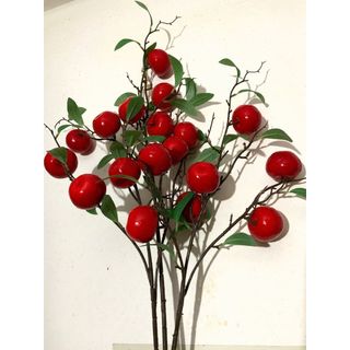 Cành Táo Đỏ Trang Trí Tết 6 Quả To – Biểu Tượng May Mắn, Phát Lộc, Hoa Quả Giả Trang Trí Tiểu Cảnh Chưng Bình Là