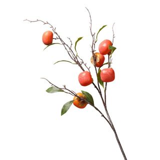 Cành hồng 6 quả có lá như hình cao 87cm thân to uốn cong tùy chỉnh trang trí nhà cửa phòng khách lễ tết tiệc liên hoan