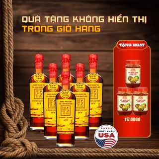 [Tặng 3 Sốt Muối Chấm] Thùng 6 nước mắm 60N 500ml/CHAI THUỶ TINH Nước Mắm Tĩn Cá Cơm Ruột Đỏ Truyền Thống Ủ Chượp Lâu Năm
