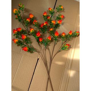 Cành lựu cao 70cm size 2.5cm 15quả 1cành trang trí lễ tết trang trí không gian phòng tiệc decor