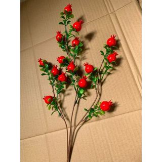 Cành lựu cao 70cm size 2.5cm 15quả 1cành trang trí lễ tết trang trí không gian phòng tiệc decor